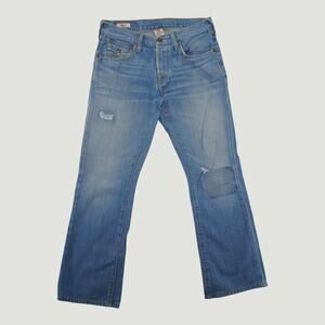 True Religion Billy Mens 29 Straight Leg Jeans Y2K Button Fly Flap Pockets